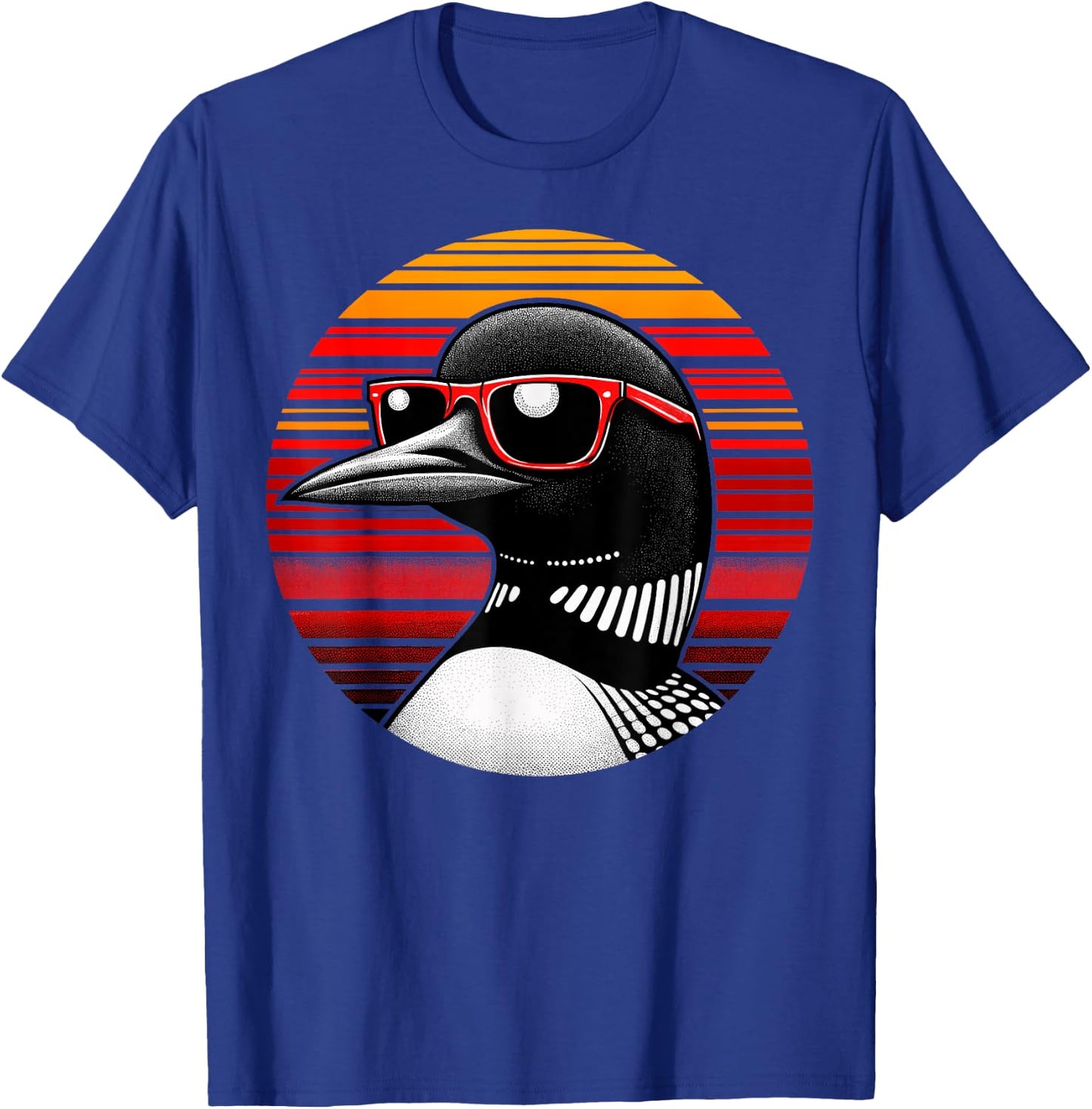 Loon Bird Sunglasses Sunset Retro Style Vintage 70s T-Shirt - T-Shirt | Royal