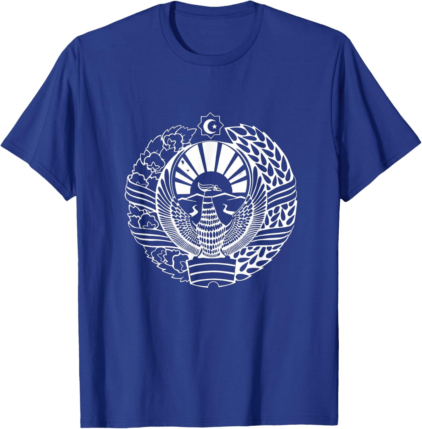 Uzbekistan Flag Lion Illustration Uzbek T-Shirt - T-Shirt | Royal
