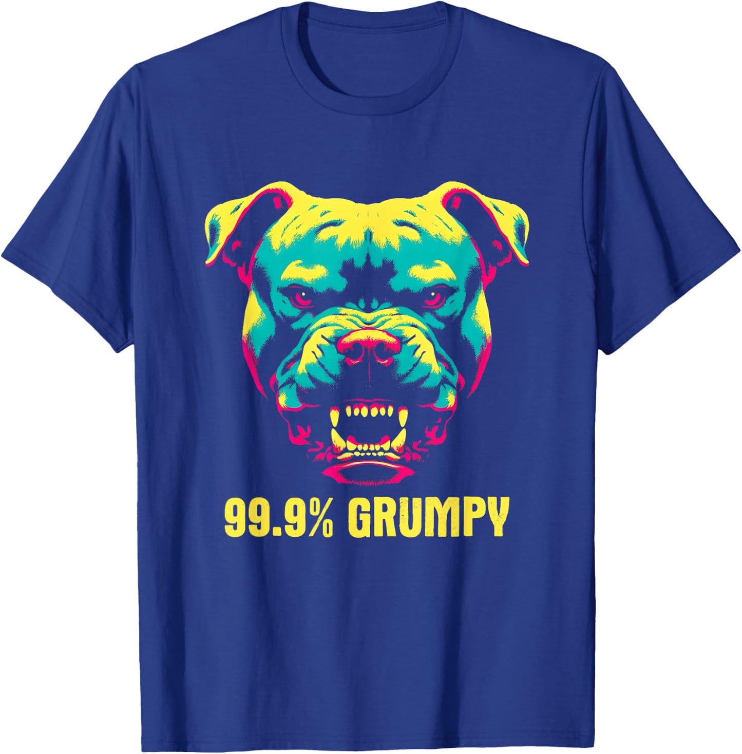 99.9% Grumpy Pit Bull - Funny Vintage Pit Bull Dog Lover T-Shirt - T-Shirt | Royal