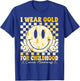 Retro I Wear Gold For Childhood Cancer Awareness Gold Ribbon T-Shirt - T-Shirt | Royal