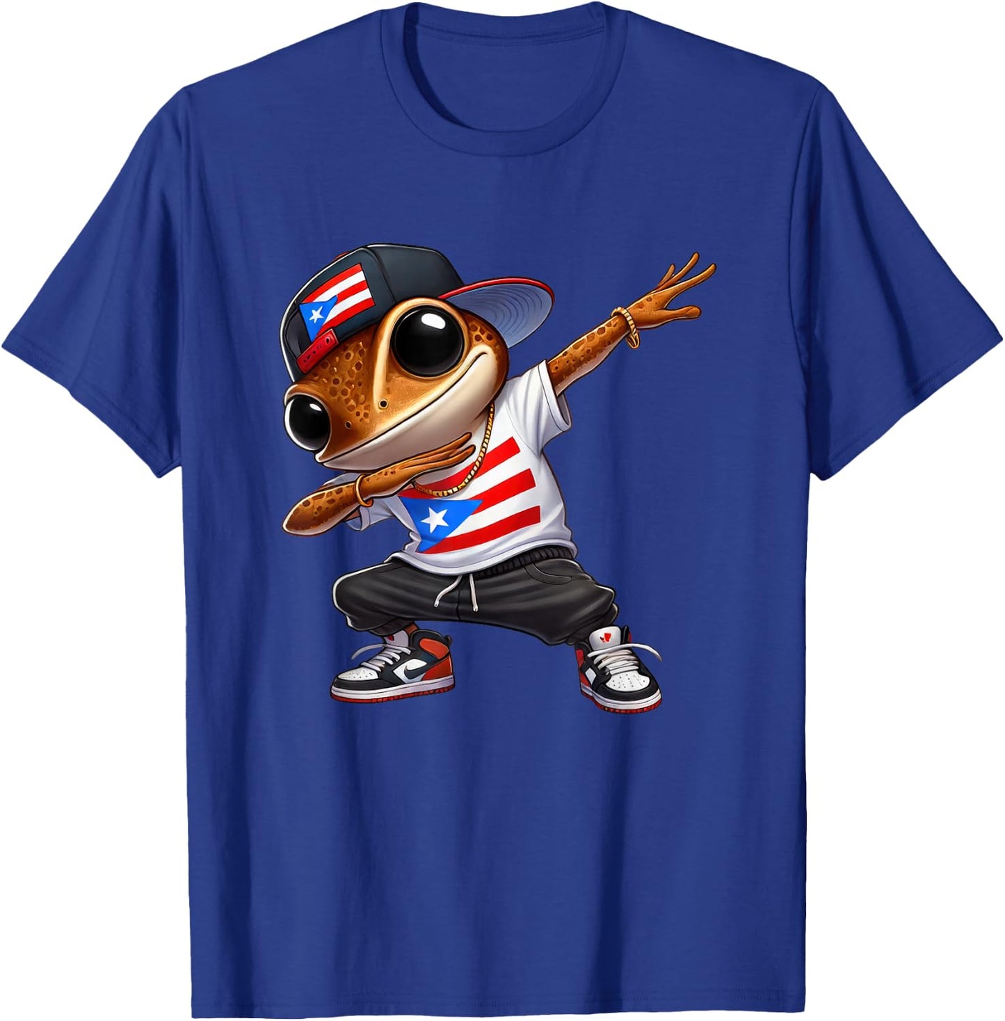 Dabbing Coqui Dab Puerto Rican Flag Hat Boricua Dimelo Fun T-Shirt - T-Shirt | Royal