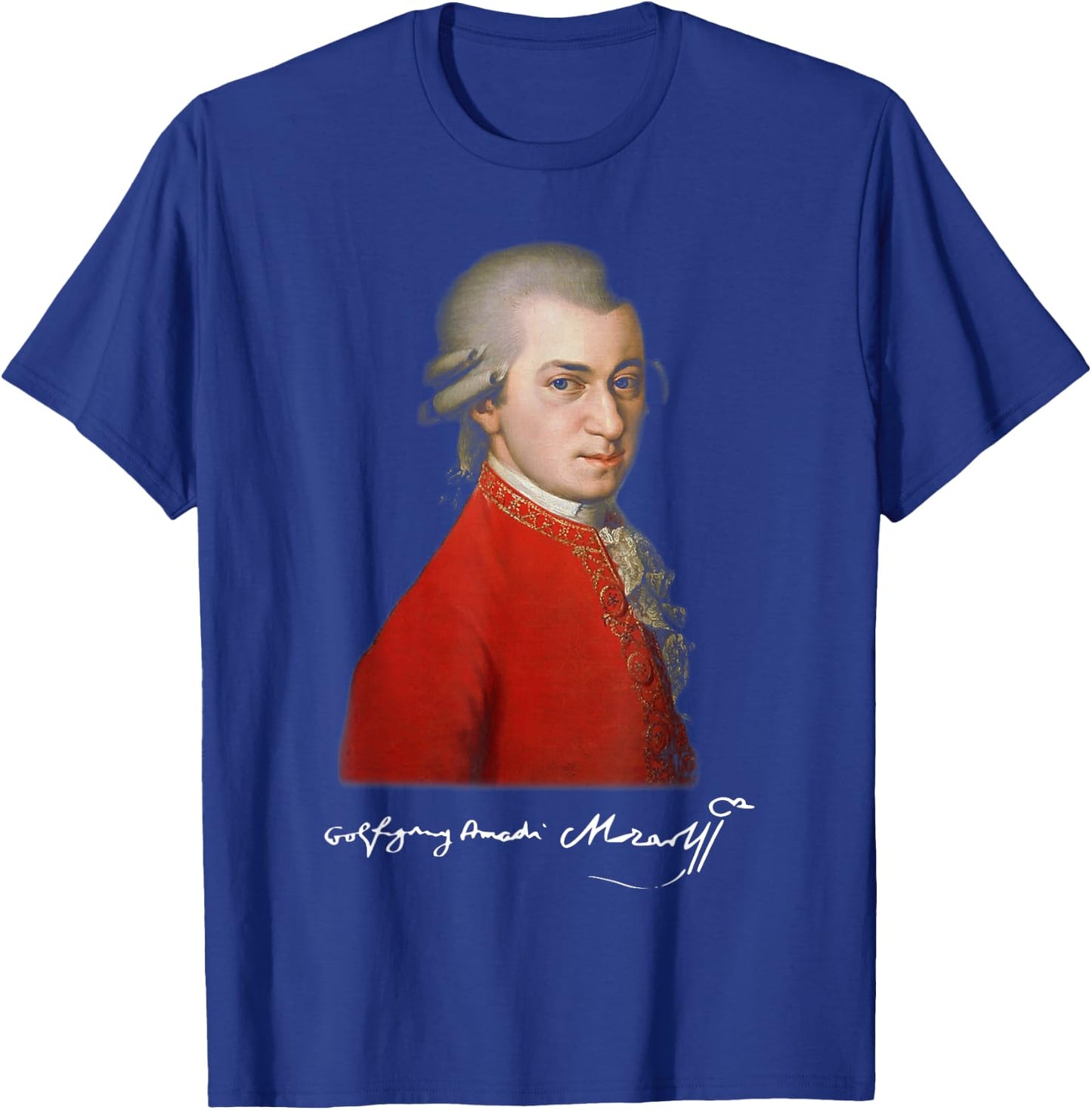 Wolfgang Amadeus Mozart - Composer Signature Classical Music T-Shirt - T-Shirt | Royal