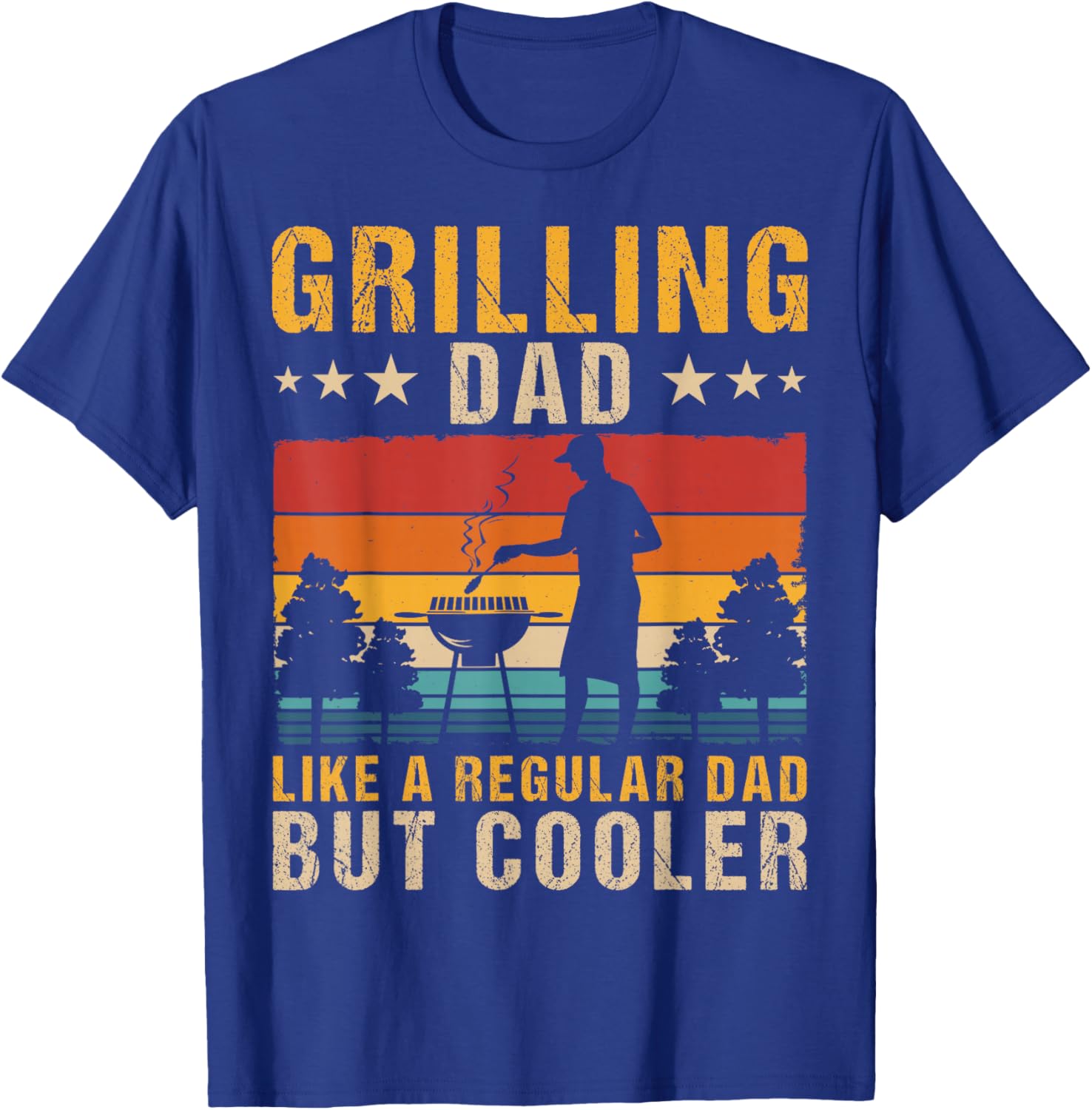 Funny BBQ Grilling Dad Barbecue Lover Retro Fathers Day T-Shirt - T-Shirt | Royal