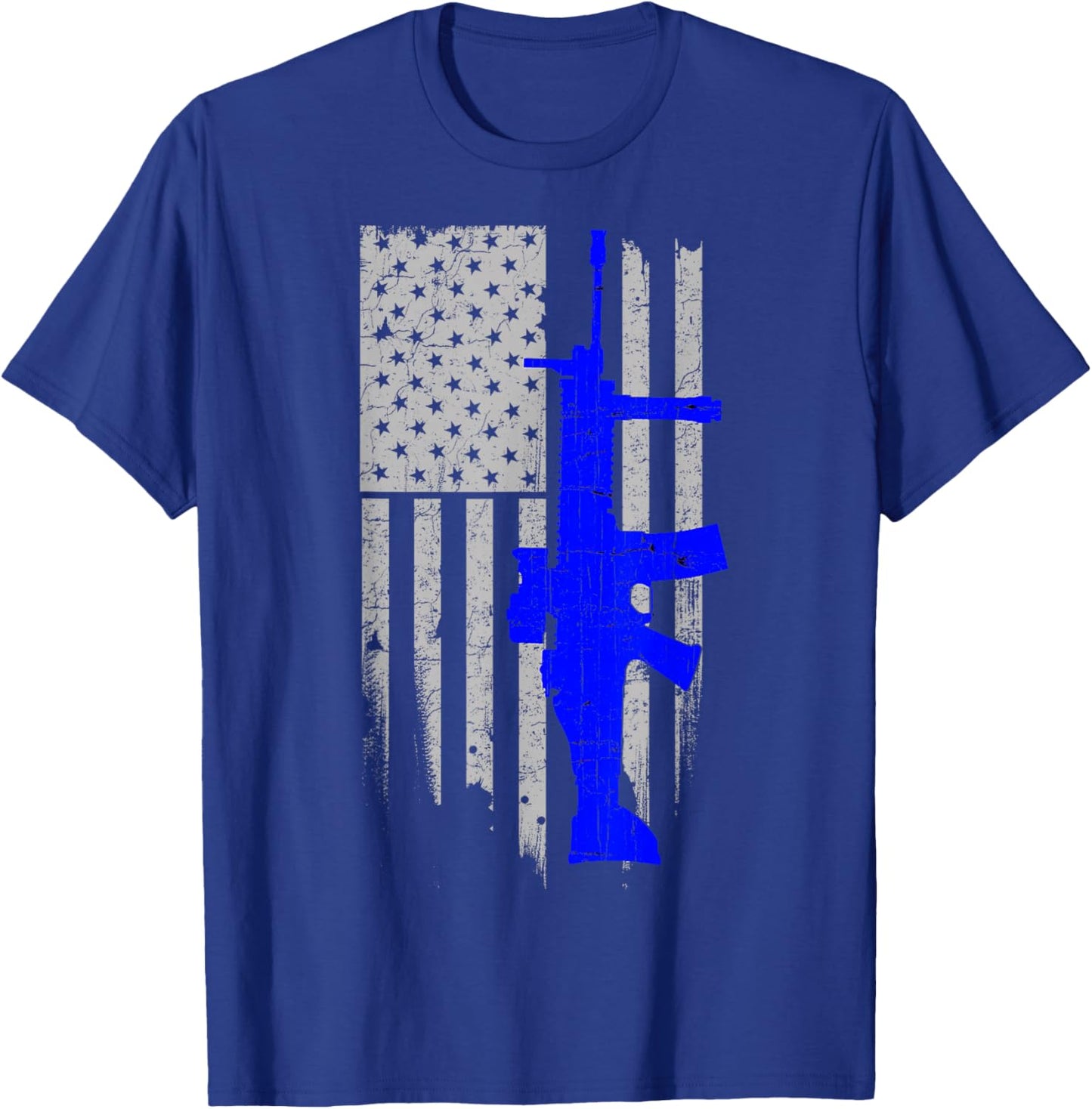 FN SCAR Stars & Stripes Flag Shirt Blue T-Shirt - T-Shirt | Royal