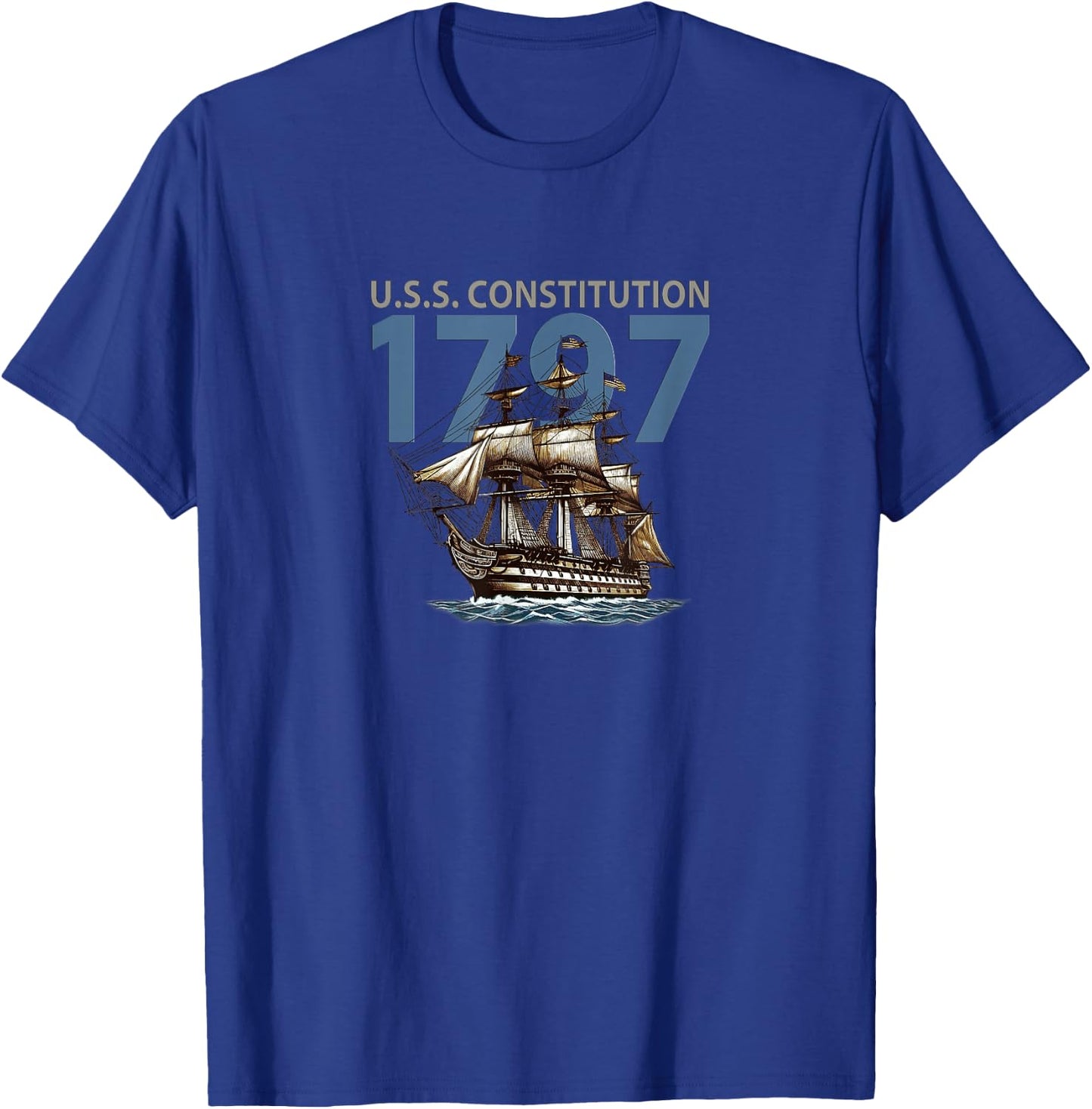 Vintage 1794 Uss Constitution Warship, Ironsides T-Shirt - T-Shirt | Royal