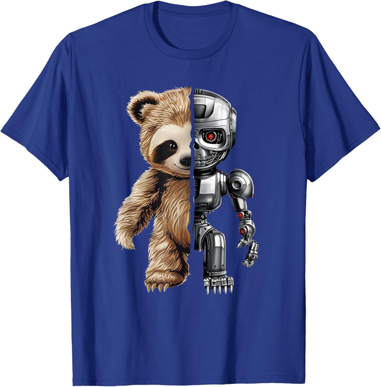 Funny Robotics Animal Lover Sloth Robots Graphic Engineer T-Shirt - T-Shirt | Royal