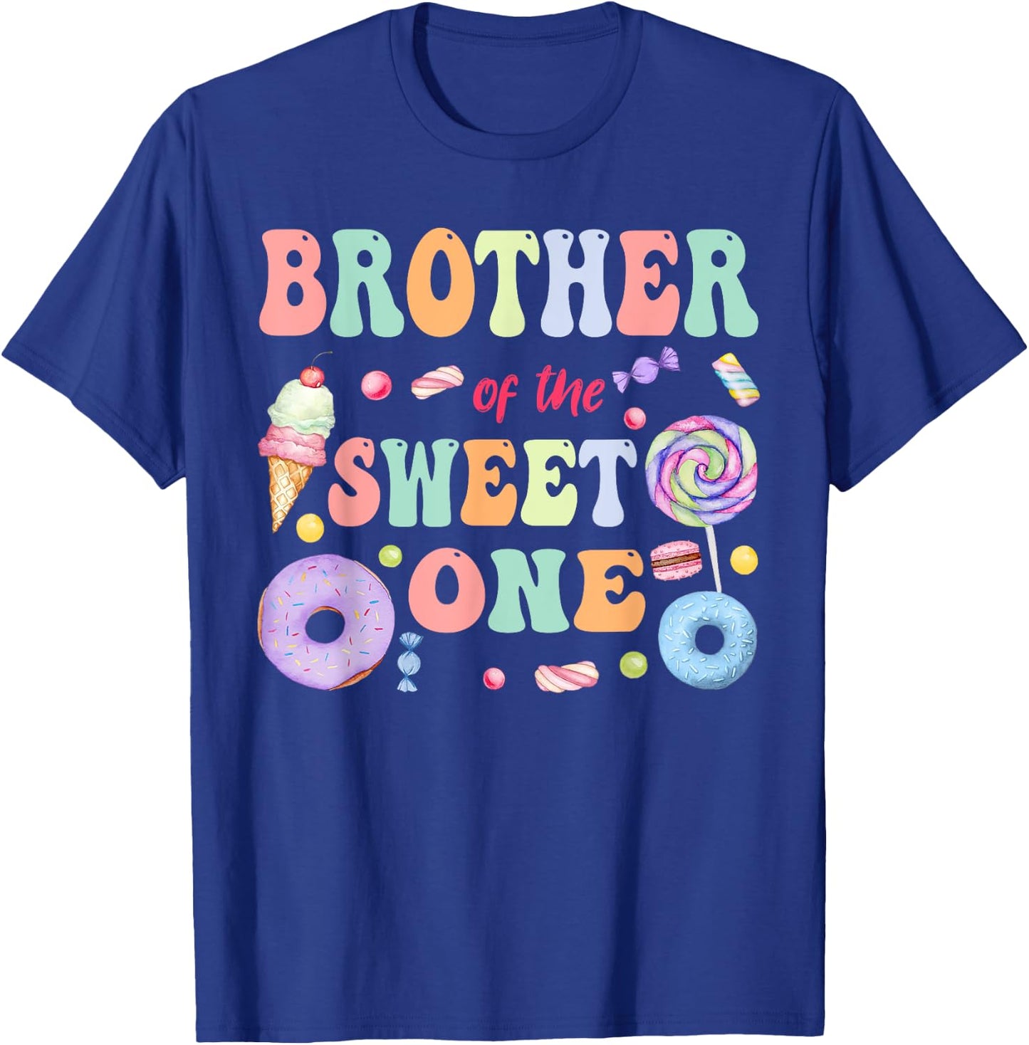 Brother of The Sweet One Lollipop Candy Birthday Party T-Shirt - T-Shirt | Royal