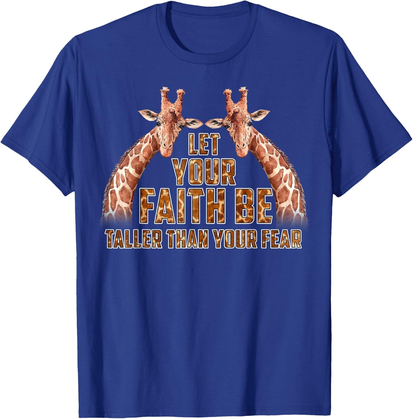 Faith Over Fear Christian Giraffe Gifts Women Kid T-Shirt - T-Shirt | Royal