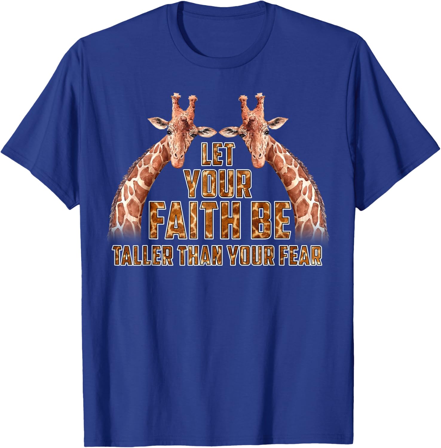 Faith Over Fear Christian Giraffe Gifts Women Kid T-Shirt - T-Shirt | Royal