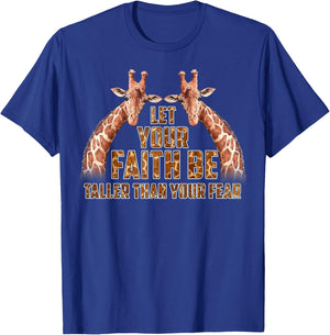 Faith Over Fear Christian Giraffe Gifts Women Kid T-Shirt - T-Shirt | Royal