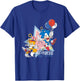 Sonic The Hedgehog Americana Sonic & Tails Celebration Retro T-Shirt - T-Shirt | Royal