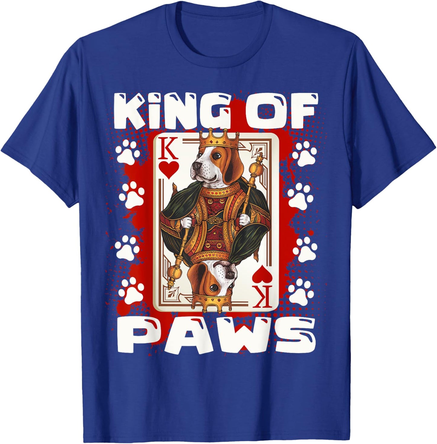 Beagle King of Paws & King of hearts Poker Card Beagle Dad T-Shirt - T-Shirt | Royal