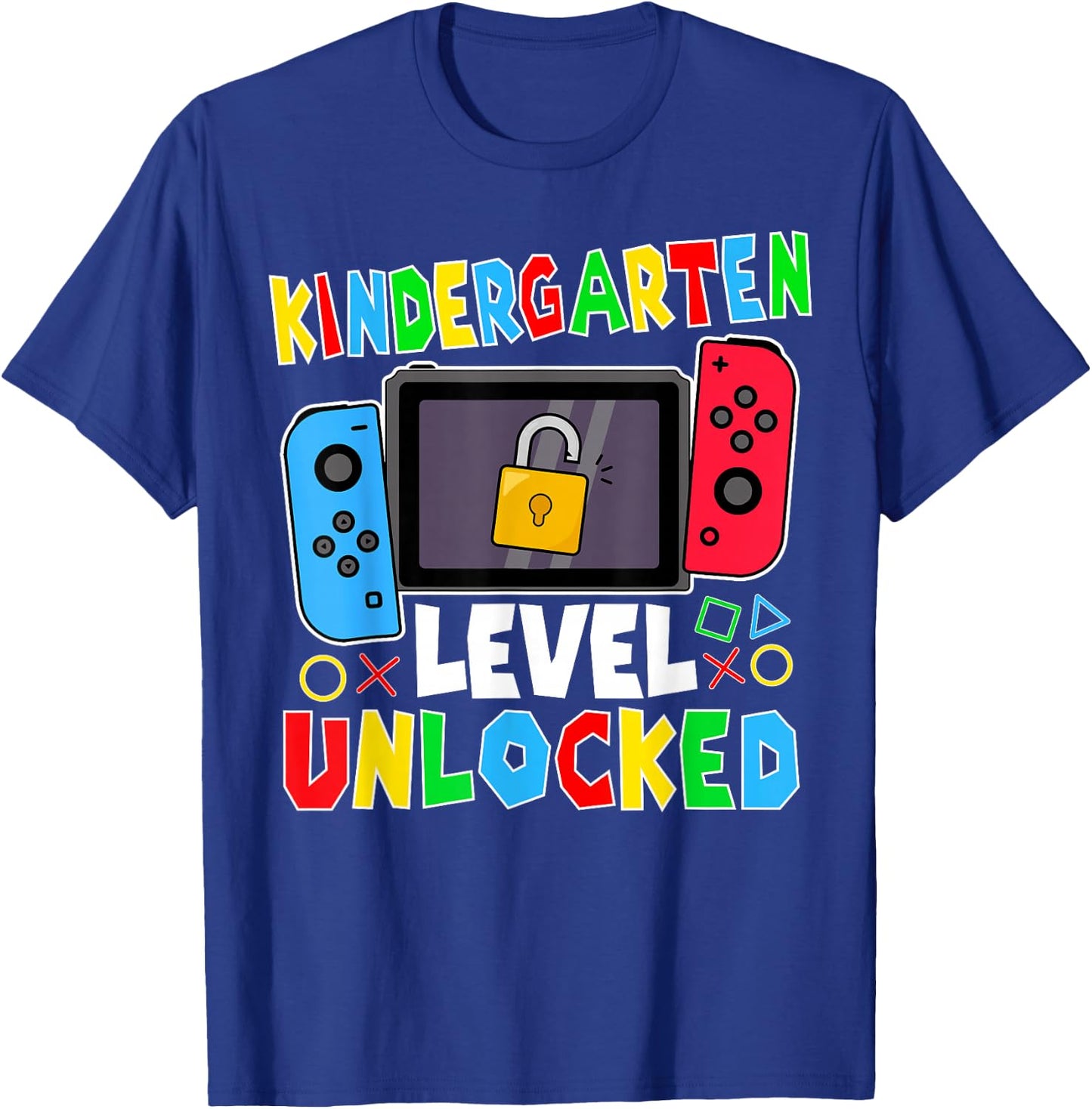 kindergarten Level Unlocked Gamer Back to School Boy T-Shirt - T-Shirt | Royal
