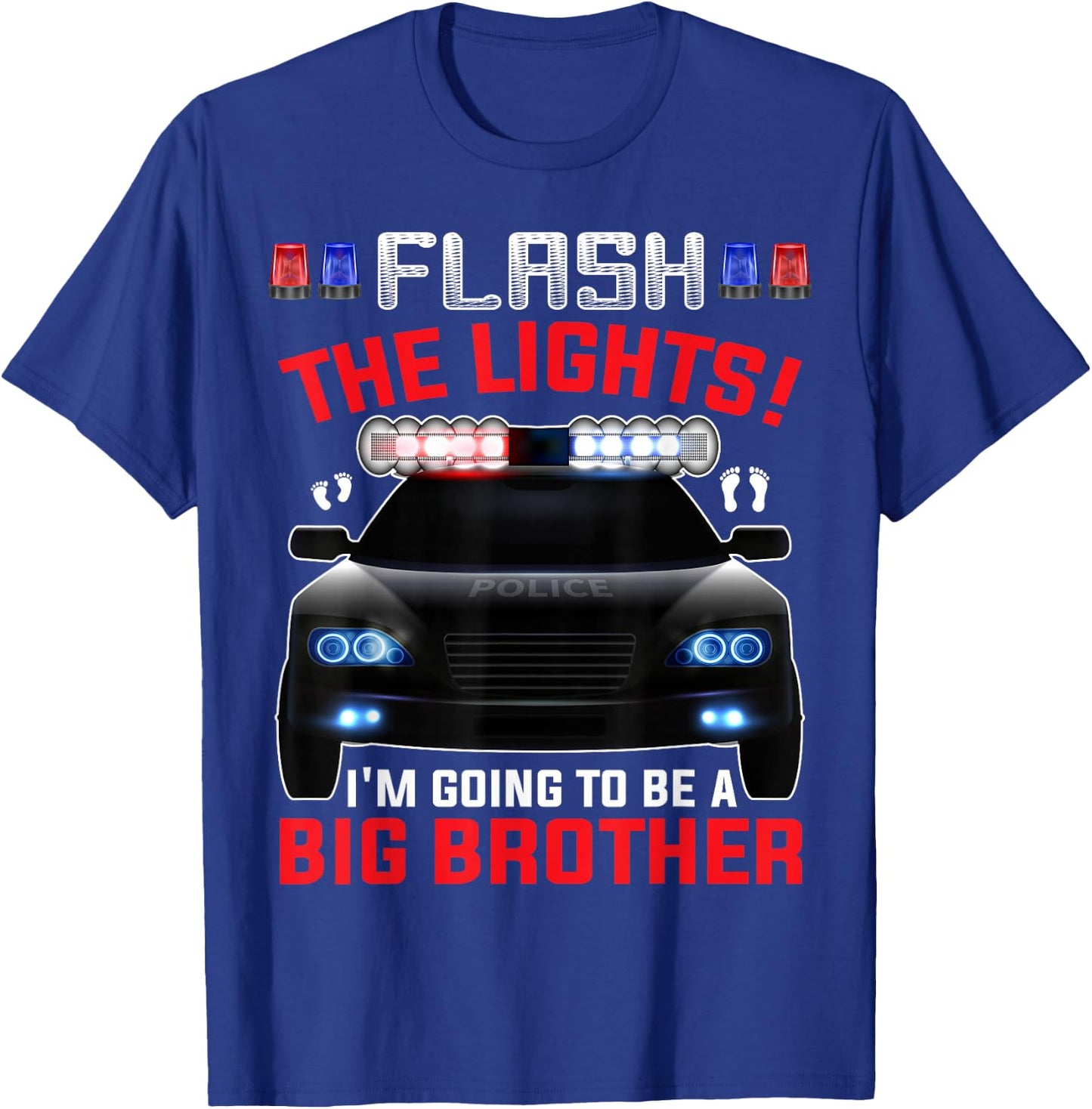 I'm Going to be a Big Brother Police Car Cute Baby Reveal T-Shirt - T-Shirt | Royal