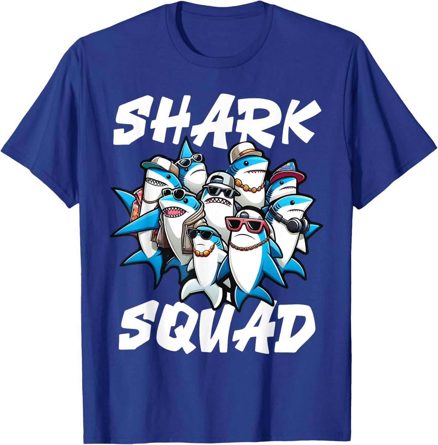 Cool Shark Shark Squad Beach Funny Shark T-Shirt - T-Shirt | Royal