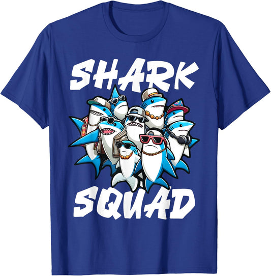 Cool Shark Shark Squad Beach Funny Shark T-Shirt - T-Shirt | Royal