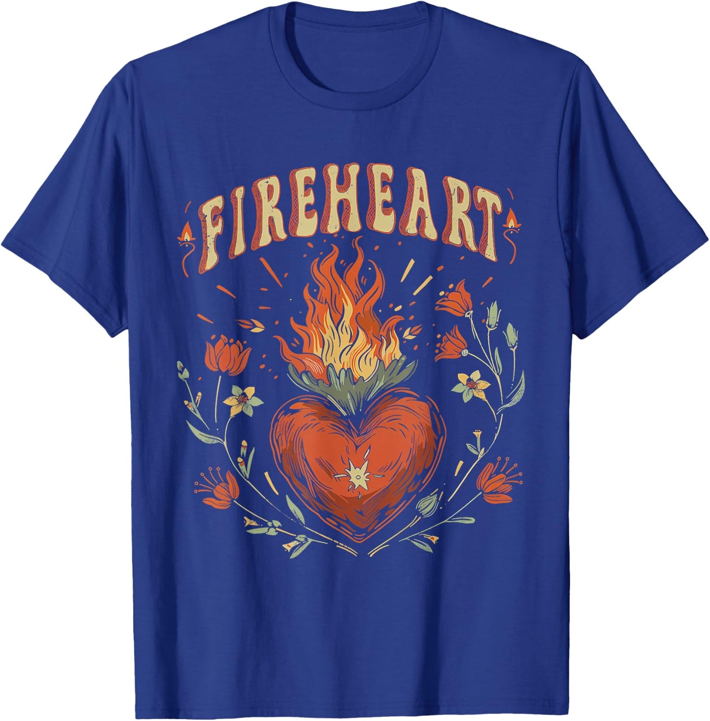 Vintage Fire-Heart T-Shirt - T-Shirt | Royal