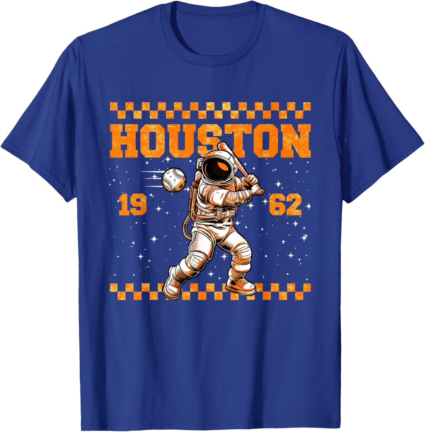 Graphic Colorful Houston Personalized Name Cute Astronaut T-Shirt - T-Shirt | Royal