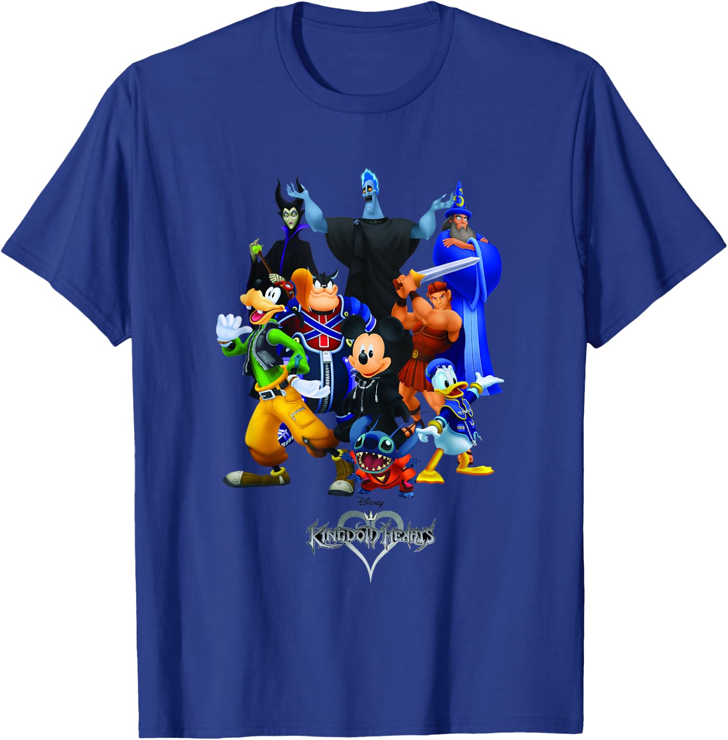 Disney Kingdom Hearts Magical Characters Mash Up Chest Logo T-Shirt - T-Shirt | Royal