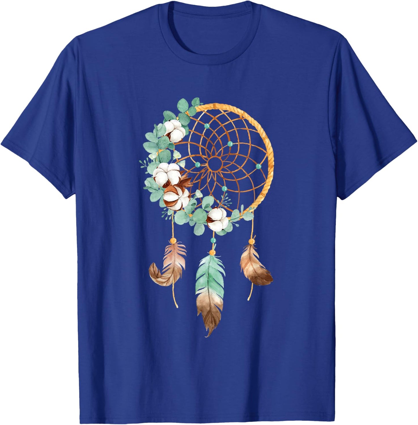 Floral Boho Watercolor Dream Catcher Bohemian Dream Catcher T-Shirt - T-Shirt | Royal