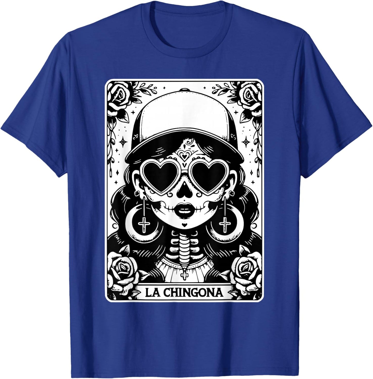 Retro La Chingona Tarot Card Mexican Skeleton Women T-Shirt - T-Shirt | Royal
