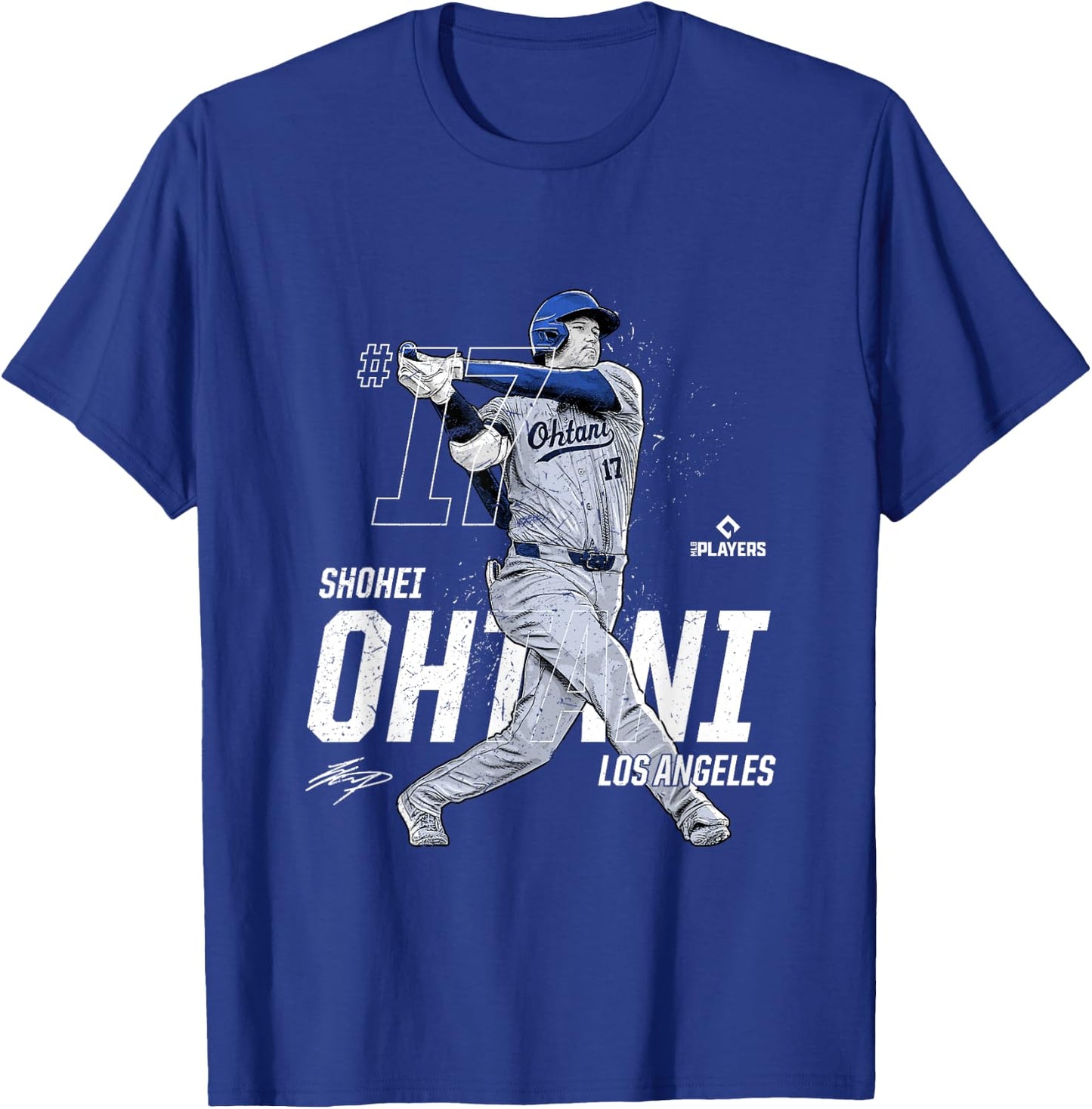 Dynamic Pose Shohei Ohtani Los Angeles Baseball MLBPA T-Shirt - T-Shirt | Royal