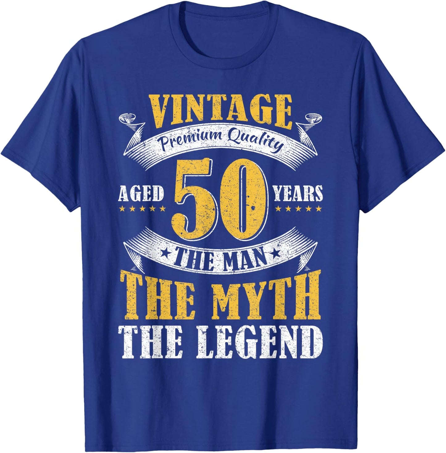 Aged 50 Years The Man The Myth The Legend 50th Birthday T-Shirt - T-Shirt | Royal