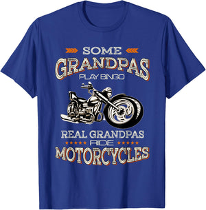 Some Grandpas Play Bingo Real Grandpas Ride Motorcycles T-Shirt - T-Shirt | Royal