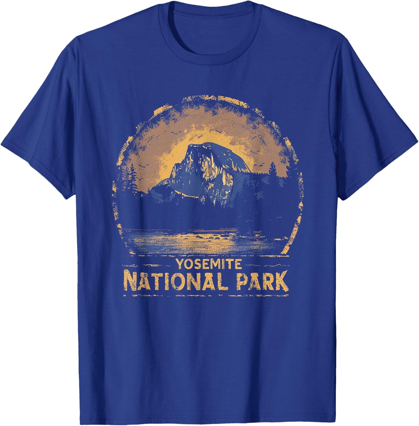Yosemite - US National Park Vintage Men Women Kids Retro T-Shirt - T-Shirt | Royal