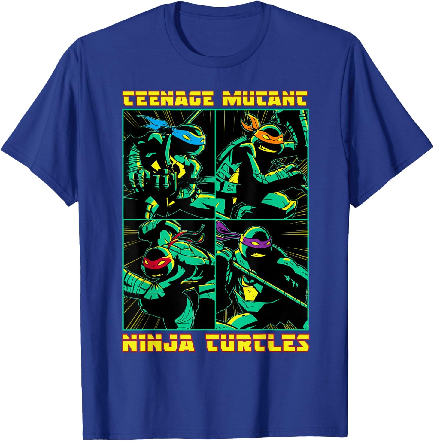 Teenage Mutant Ninja Turtles Action Panel T-Shirt - T-Shirt | Royal