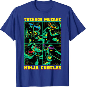 Teenage Mutant Ninja Turtles Action Panel T-Shirt - T-Shirt | Royal