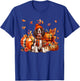 English Springer Spaniel Thanksgiving Leopard Pumpkins Fall T-Shirt - T-Shirt | Royal