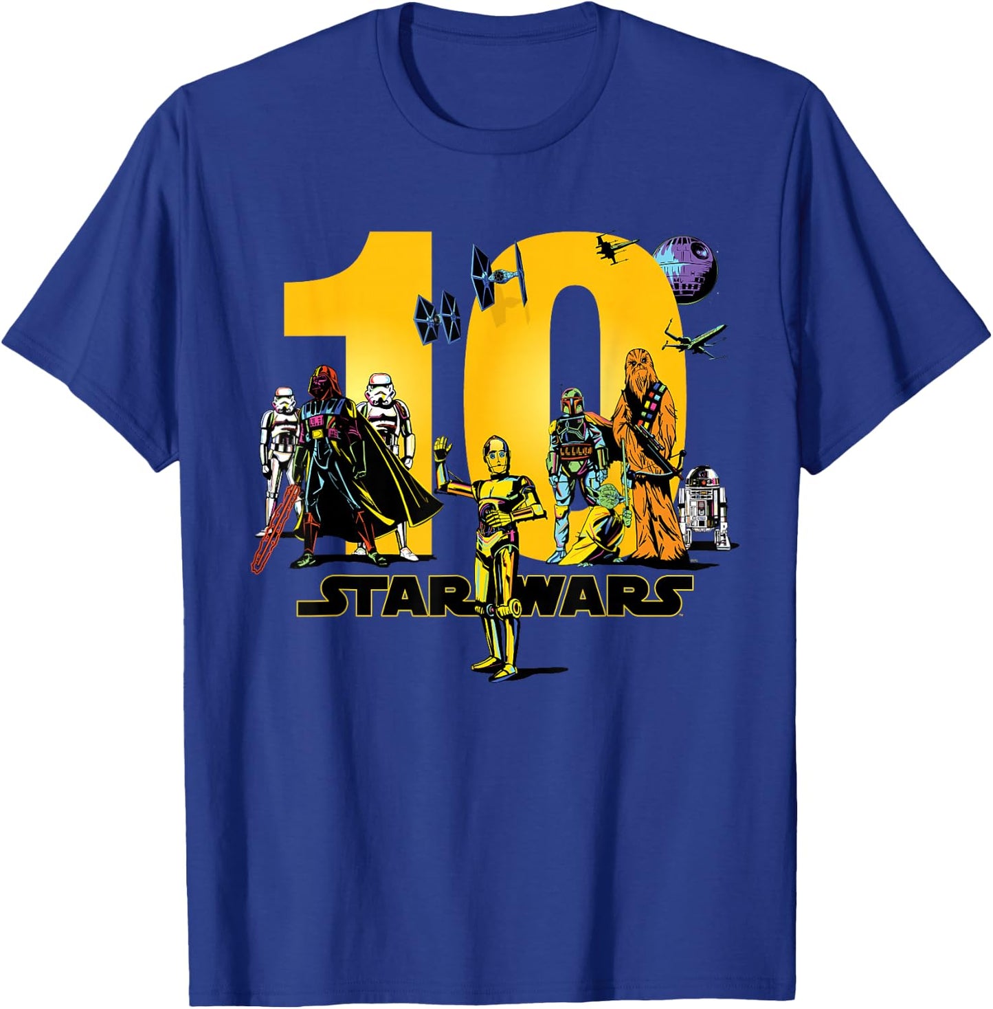 Star Wars Classic Characters Tenth Birthday 10 Years Old T-Shirt - T-Shirt | Royal