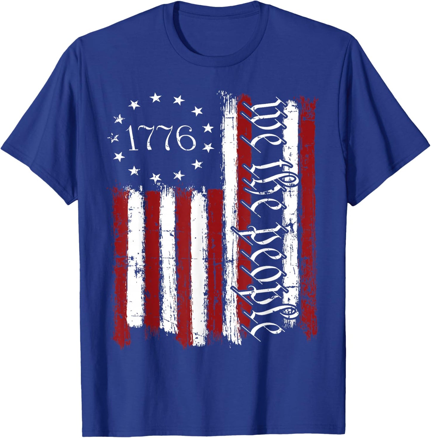 Old American Flag Patriotic 1776 We The People USA T-Shirt - T-Shirt | Royal