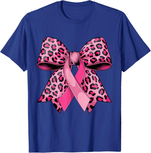 In October We Wear Pink Cheer Bow Breast Cancer Coquette Bow T-Shirt - T-Shirt | Royal
