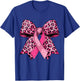 In October We Wear Pink Cheer Bow Breast Cancer Coquette Bow T-Shirt - T-Shirt | Royal