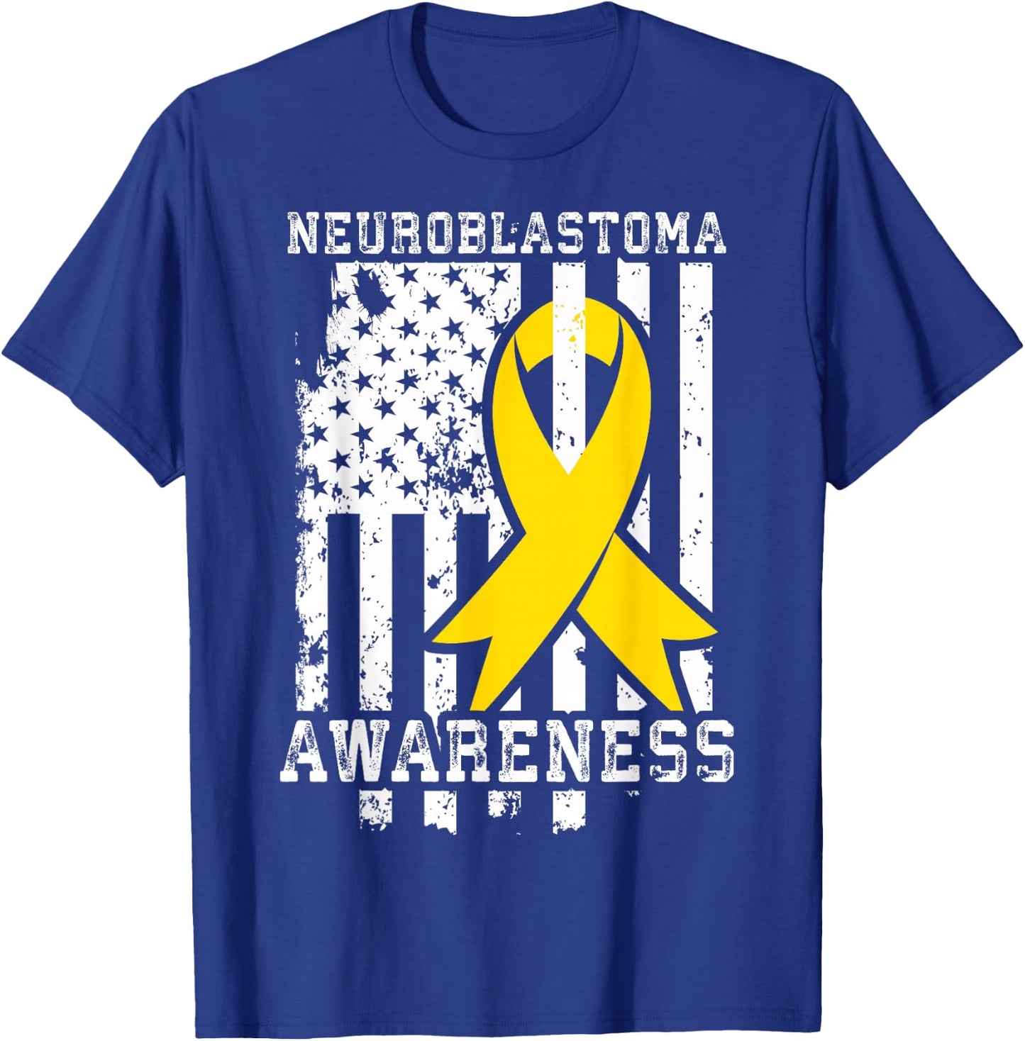 Neuroblastoma Awareness American Flag Shirt T-Shirt - T-Shirt | Royal