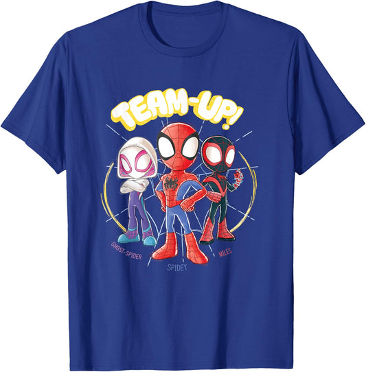 Marvel Spidey and His Amazing Friends Team-Up Retro Doodles T-Shirt - T-Shirt | Royal