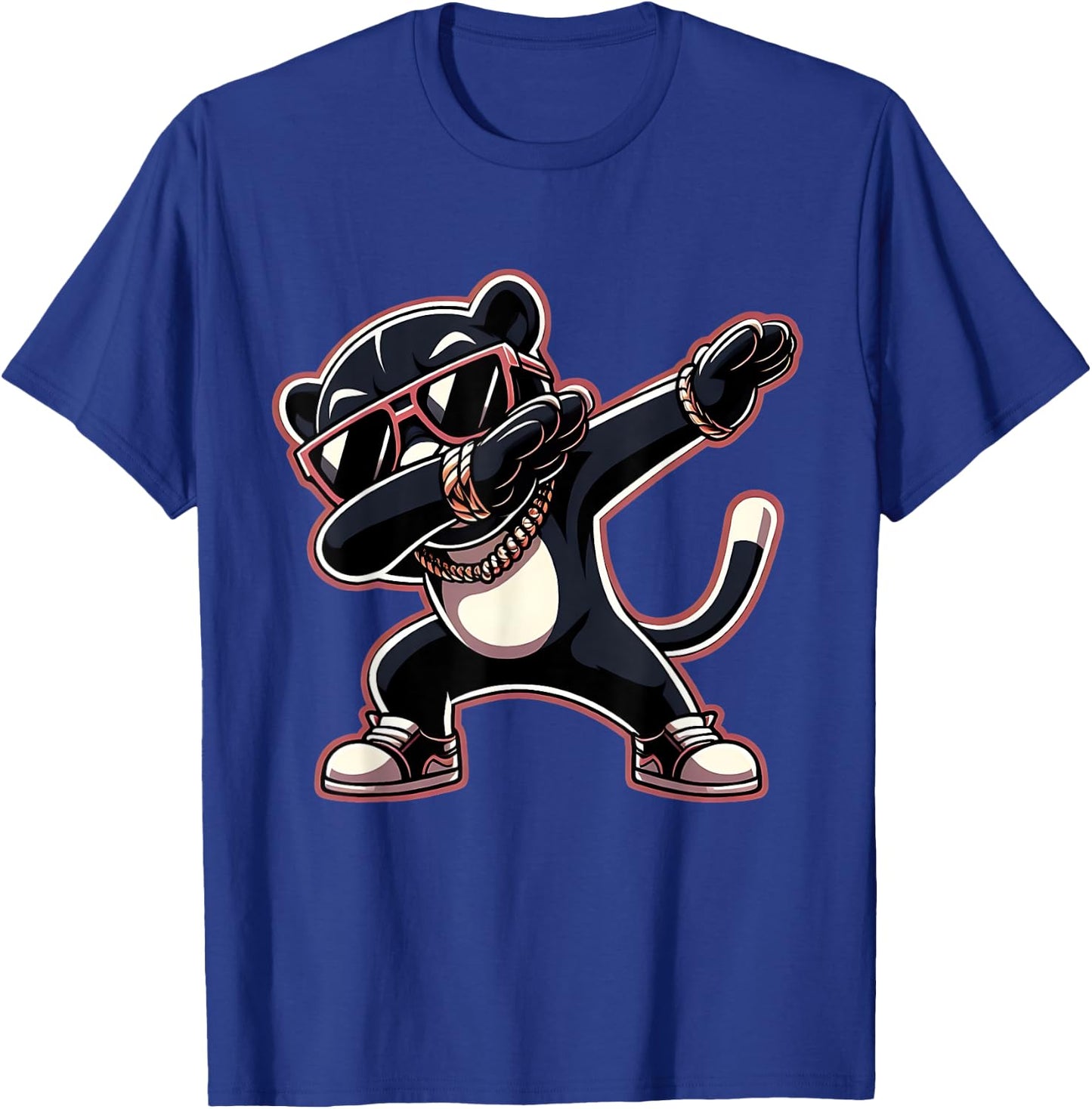Cool Dabbing Panther Black Wearing Cool Sunglasses T-Shirt - T-Shirt | Royal