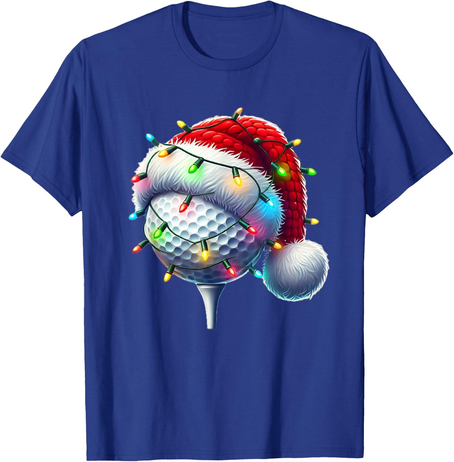 Golf Ball Santa Hat Xmas Golfing Golfer Christmas Boys Men T-Shirt - T-Shirt | Royal
