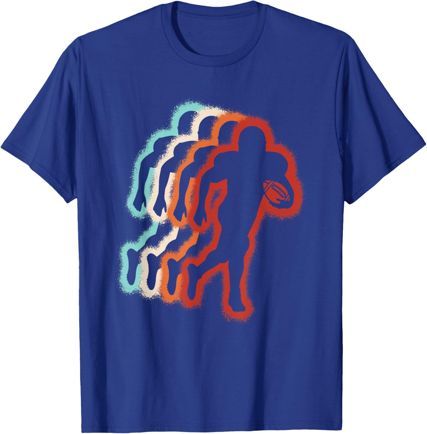 Football Player Retro American Football Lover Men Boys Kids T-Shirt - T-Shirt | Royal