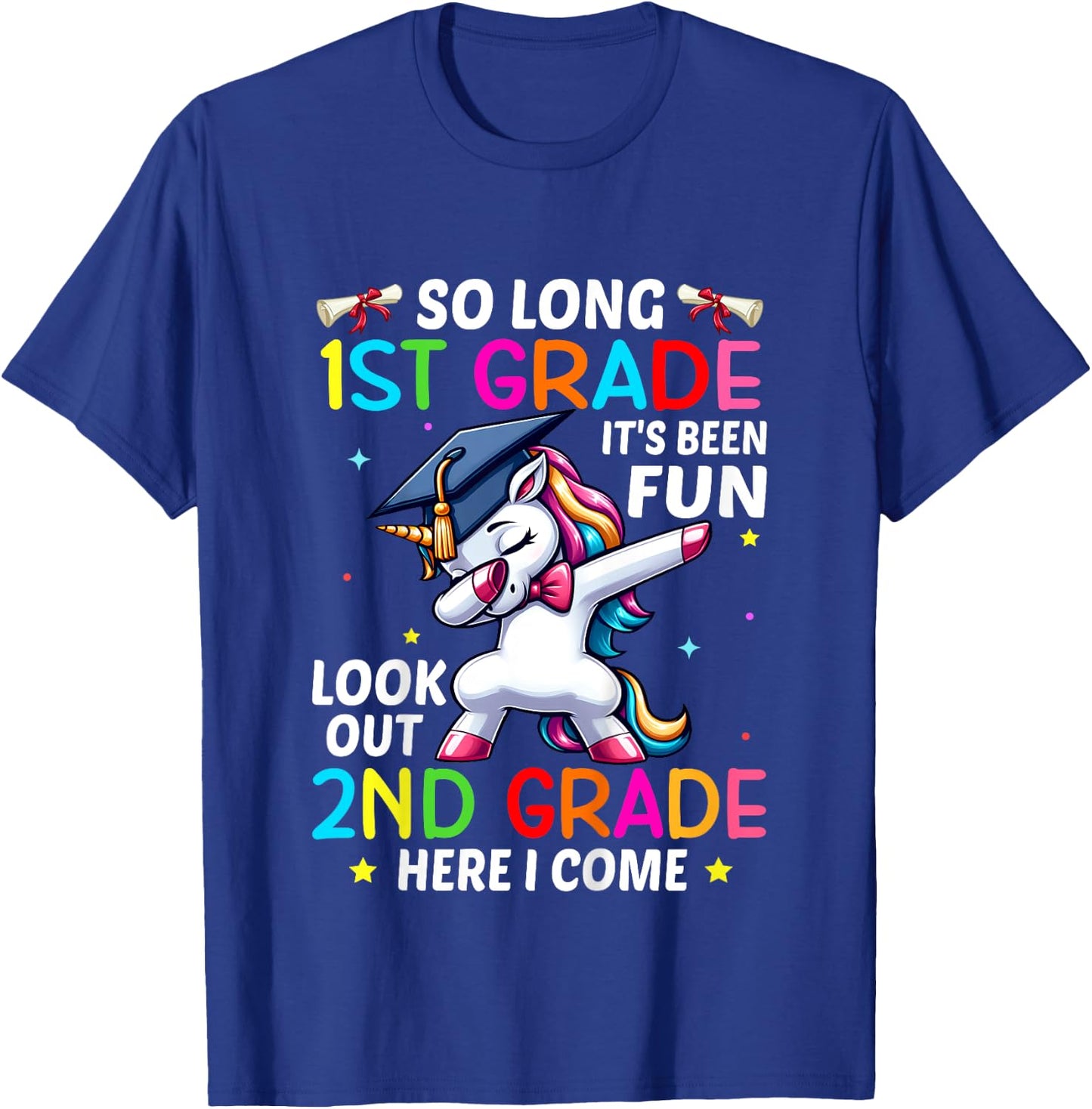 Kids So Long 1st Grade Graduation 2nd Grade Here I Come 2024 T-Shirt - T-Shirt | Royal