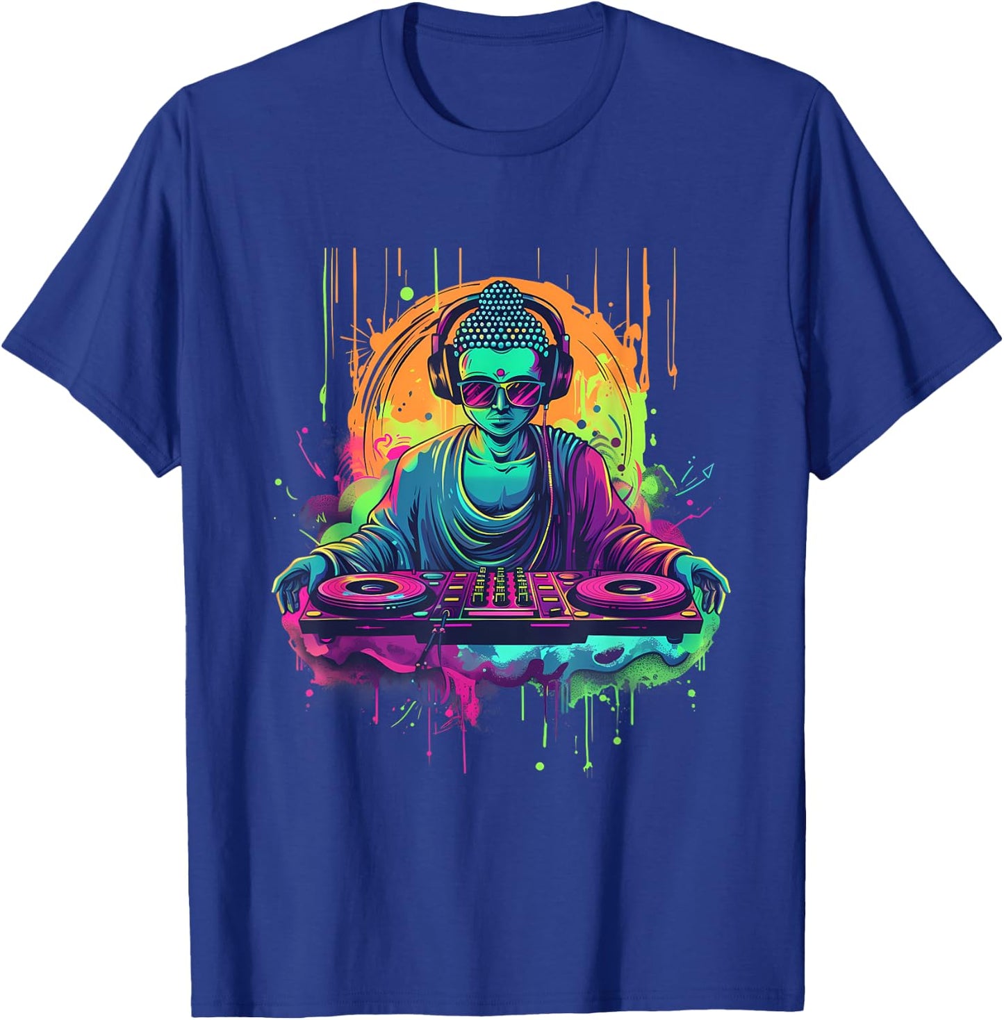 Buddha DJ House Turntable DJ Buddha Meditation Dance Club T-Shirt - T-Shirt | Royal