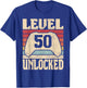 Level 50 Unlocked 50 Year Old Men Women Outfit 50th Birthday T-Shirt - T-Shirt | Royal