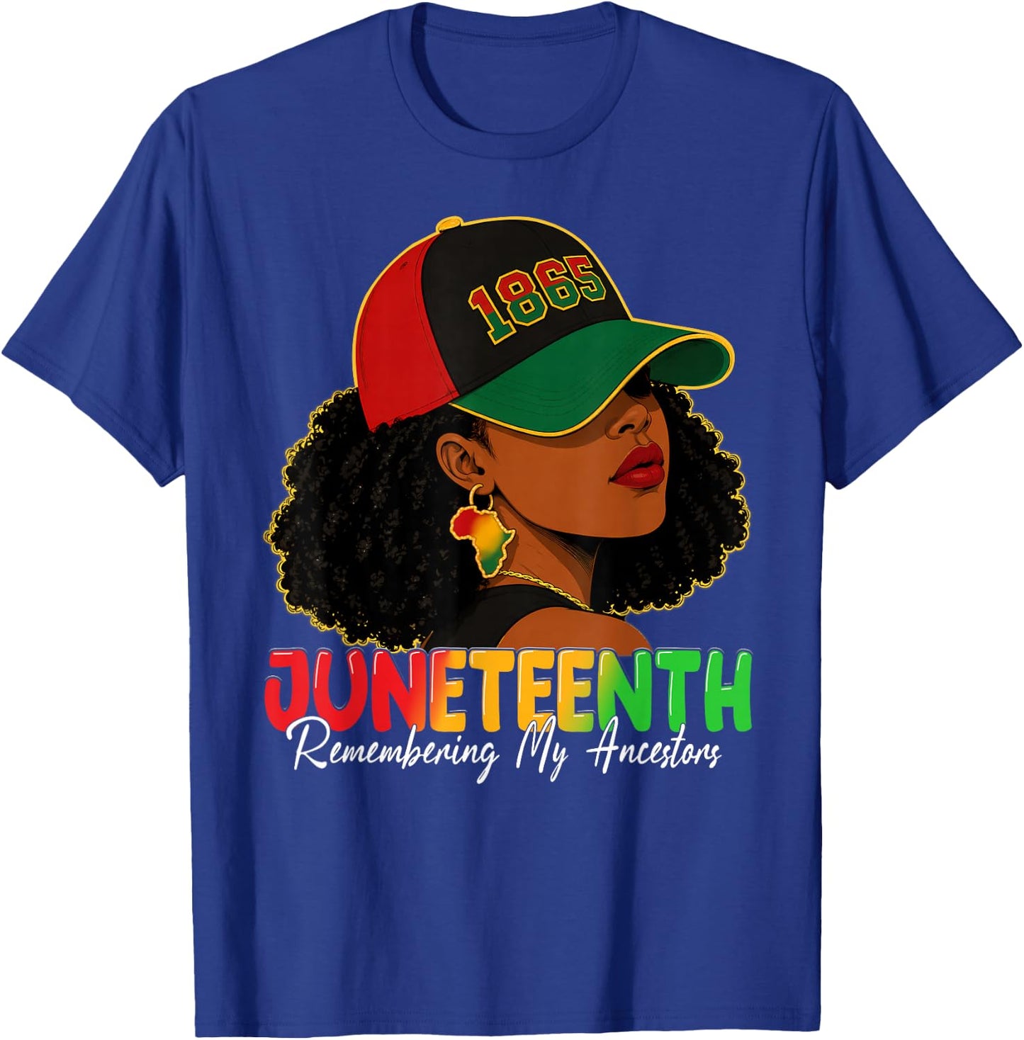 Juneteenth Remembering My Ancestors Shirts Black Women Girls T-Shirt - T-Shirt | Royal