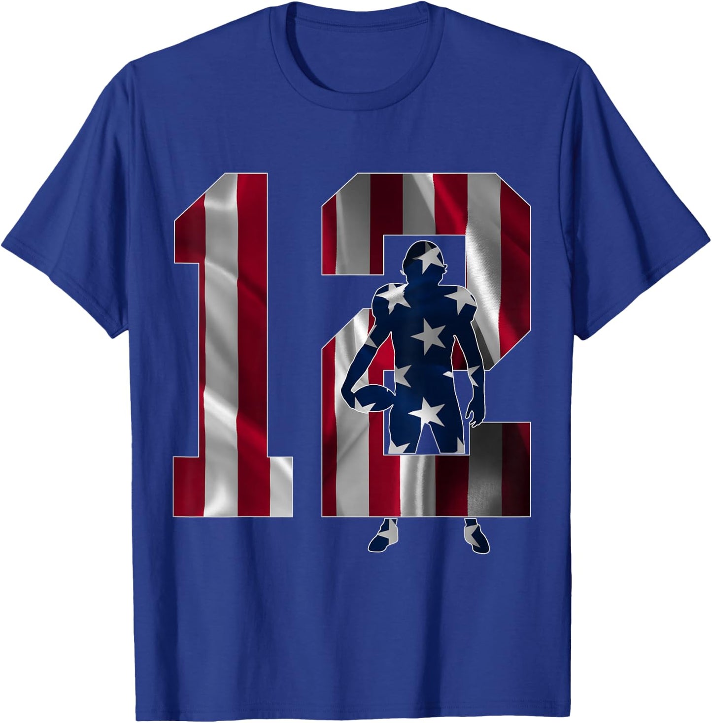 Number 12 Years Football 12th Birthday T-Shirt - T-Shirt | Royal