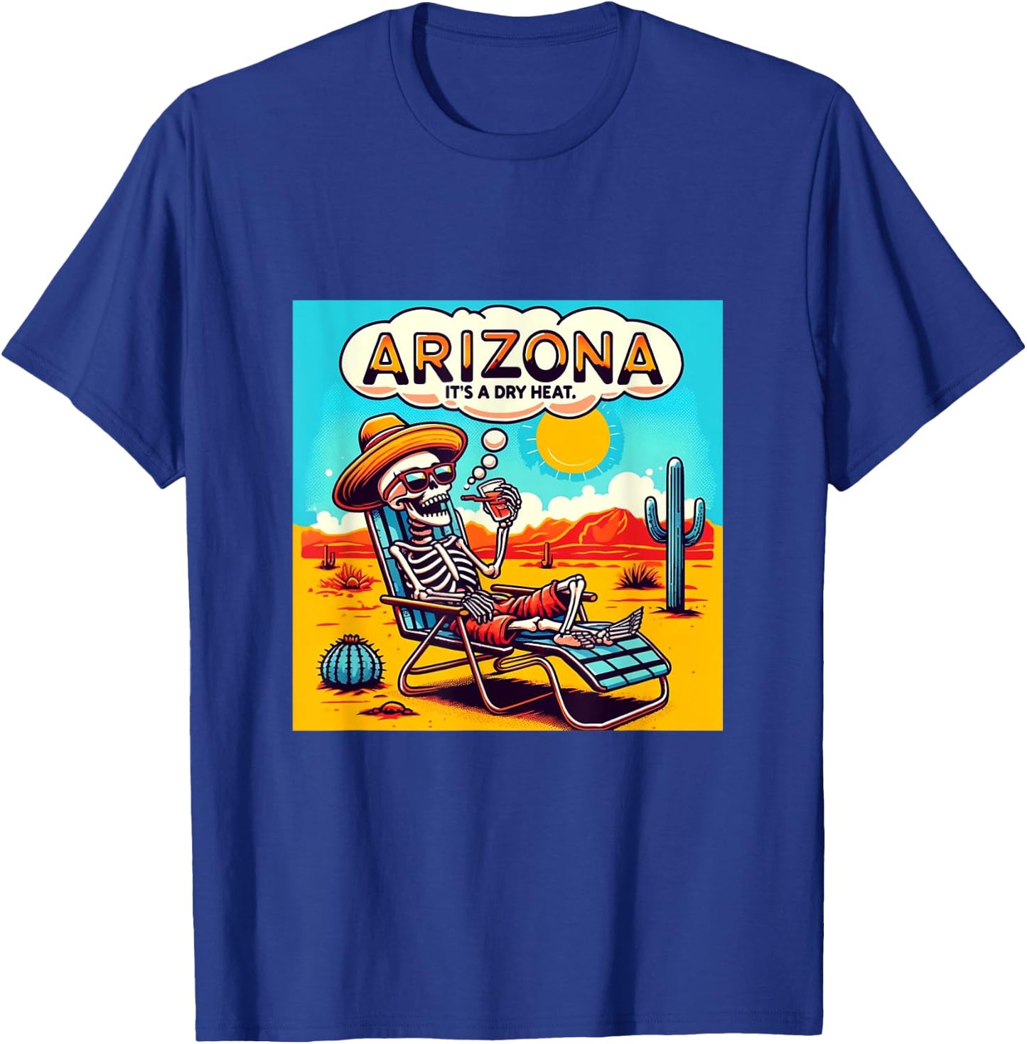 Arizona Skeleton Bone Dry Heat T-Shirt - T-Shirt | Royal