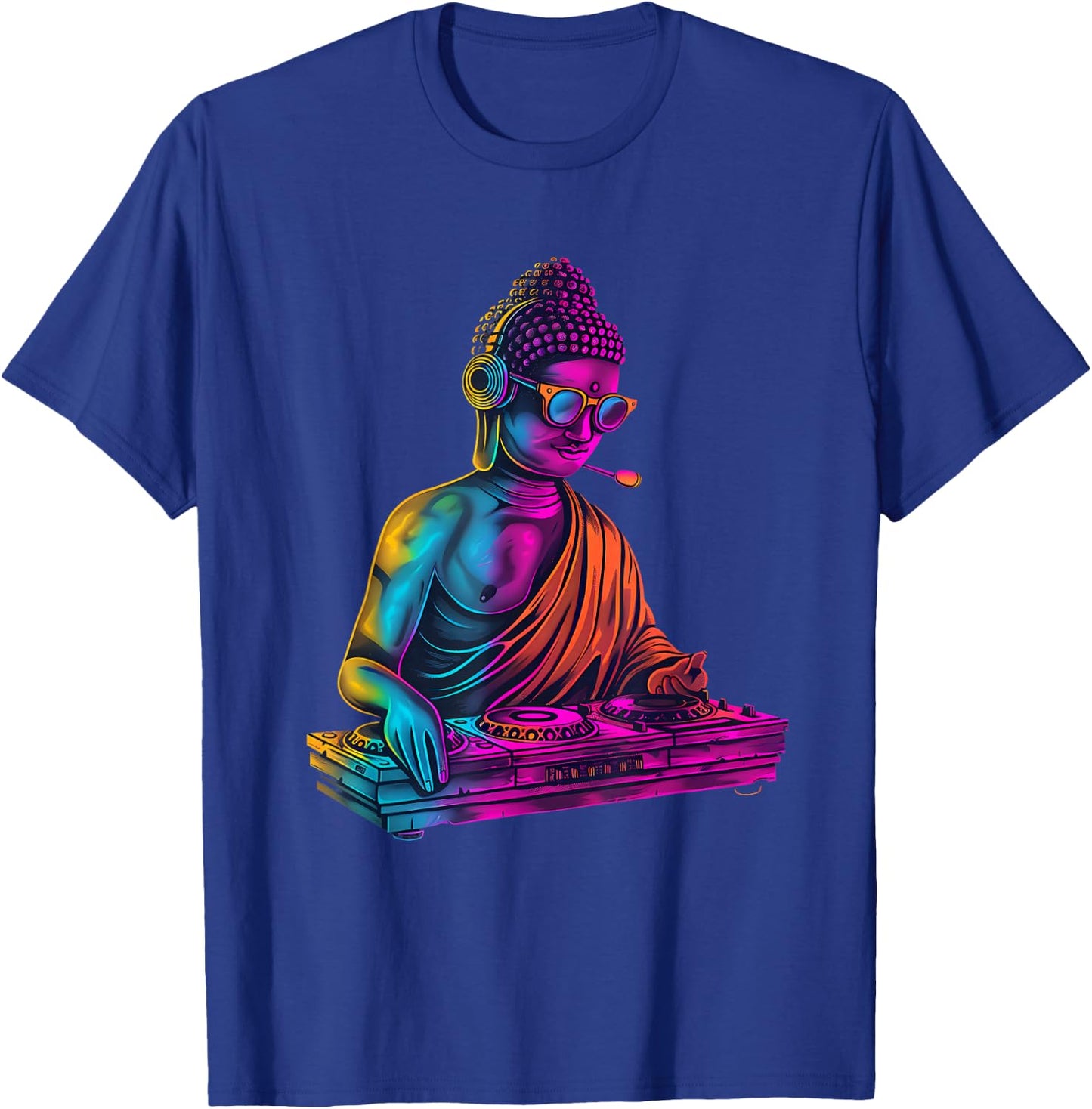Buddha DJ Turntable DJ Buddha Techno EDM House Buddhism T-Shirt - T-Shirt | Royal