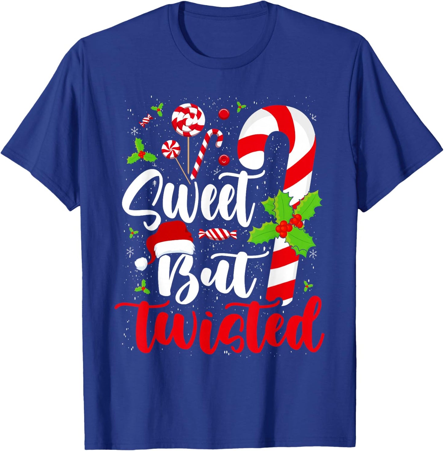 Candy Cane Christmas Short Sleeve T-Shirt - T-Shirt | Royal
