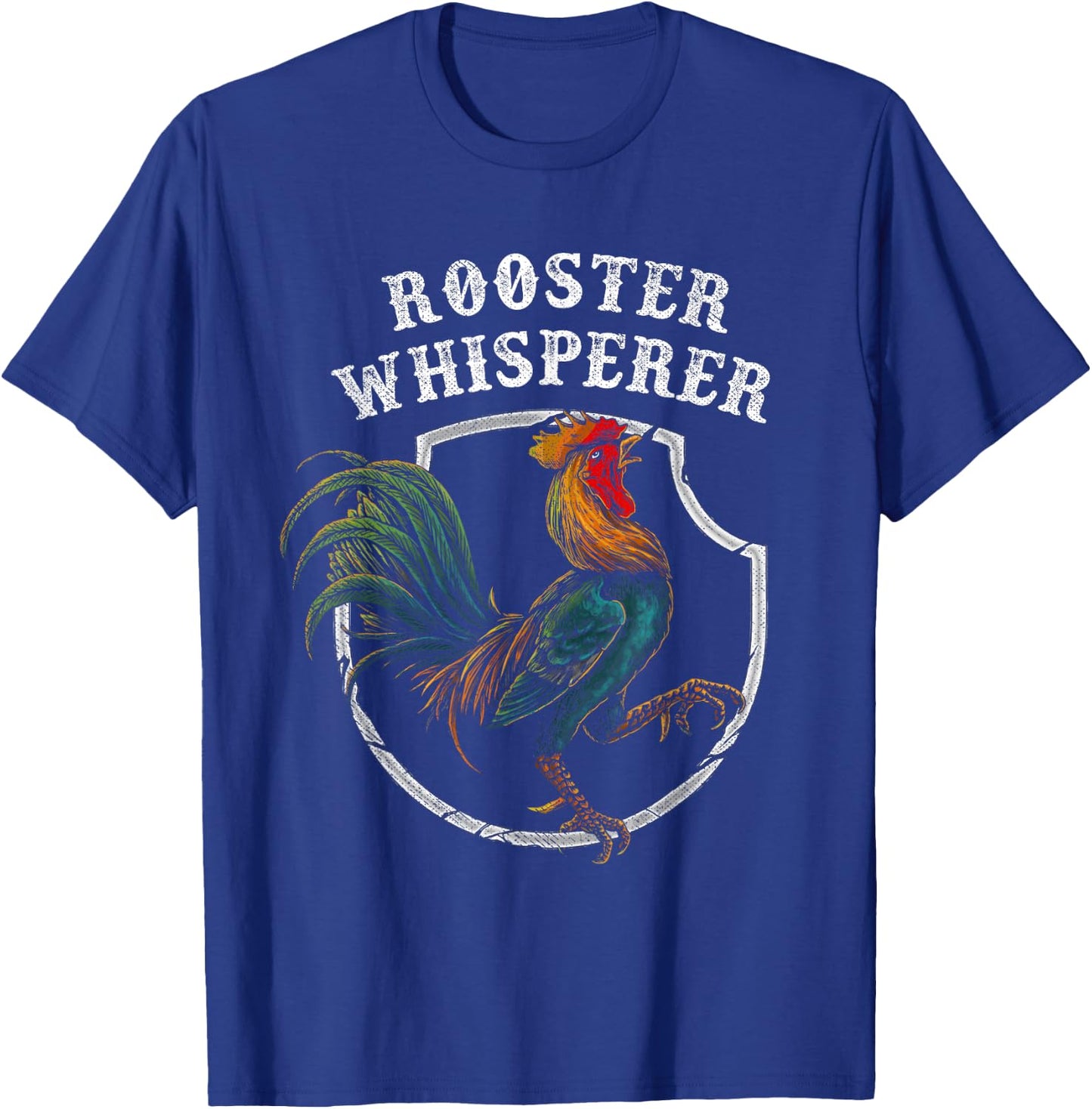 Rooster Whisperer Funny Farmer Gift Retro Shirt Cock Bird T-Shirt - T-Shirt | Royal